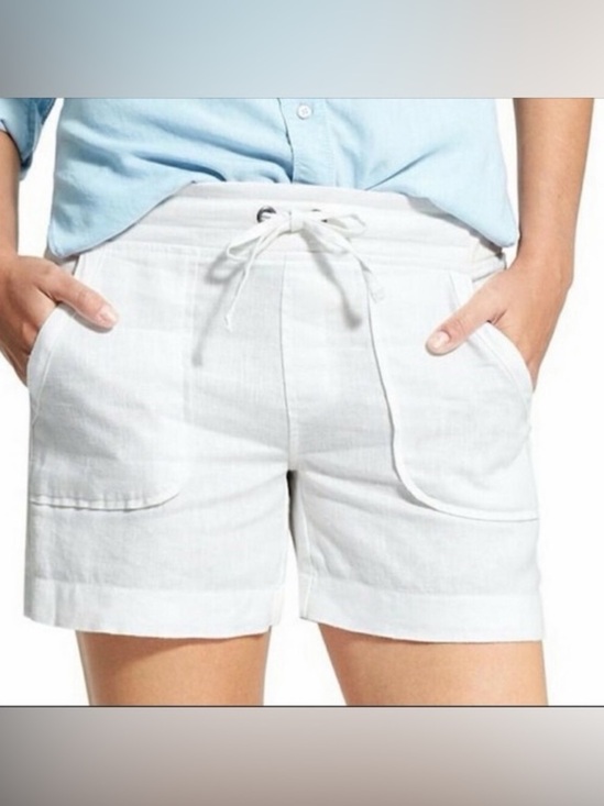 Athleta Pants - Athleta | White Drawstring 100% Linen Women’s Shorts